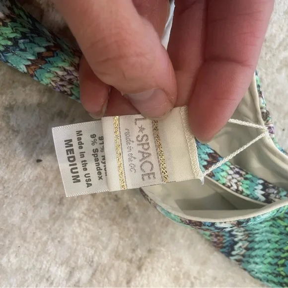 L space reversible wrap multicolor blue bralette bikini top Medium - Picture 4 of 6